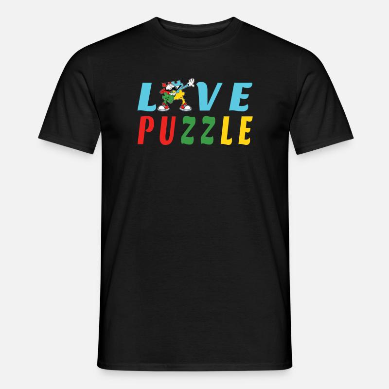 Liebe Puzzle - Männer T-Shirt - Schwarz