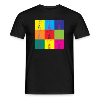 Pop Art Woman Retro Art Gift - Men's T-Shirt - black - Front - AI Model Male 178 light (178cm)