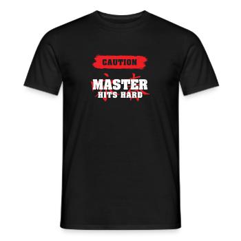 Wing Chun Caution Master frappe fort les arts - T-shirt homme - noir - Devant - AI Model Male 178 light (178cm)