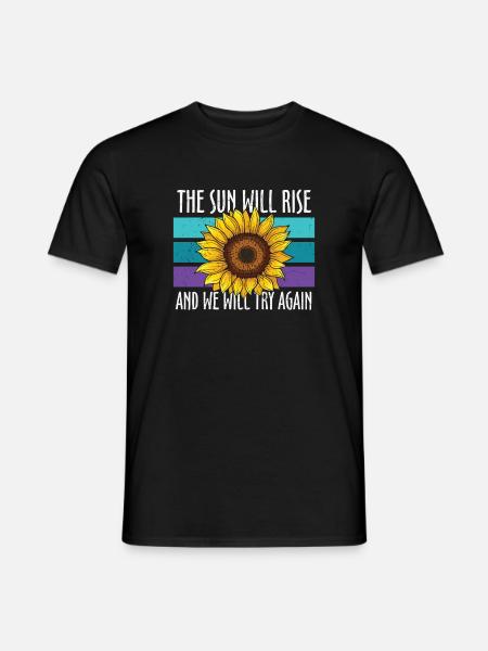 Suicide prevention sunflower - Men's T-Shirt - black