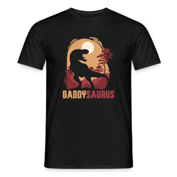 Daddysaurus Sunset Silhouette - Men's T-Shirt - black - Front - AI Model Male 178 light (178cm)