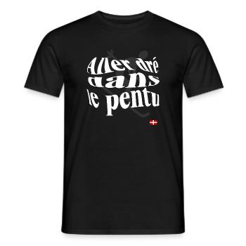Illustration d’un Sempervivum Stylisé - T-shirt homme - noir - Devant - AI Model Male 178 light (178cm)