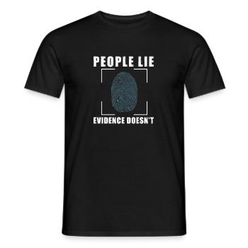 People Lie Forensic Evidence For A Crime Scene - Men's T-Shirt - black - Front - AI Model Male 178 light (178cm)