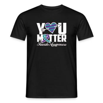Sensibilisation au suicide Vous comptez - T-shirt homme - noir - Devant - AI Model Male 178 light (178cm)
