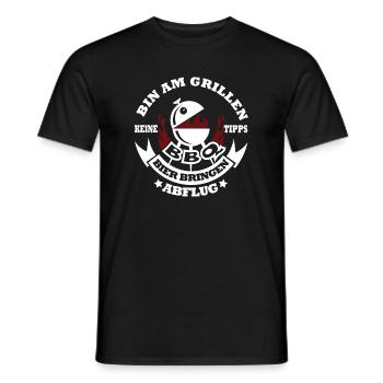 Grill-Motiv mit Bier-Design - Männer T-Shirt - Schwarz - Vorne - AI Model Male 178 light (178cm)