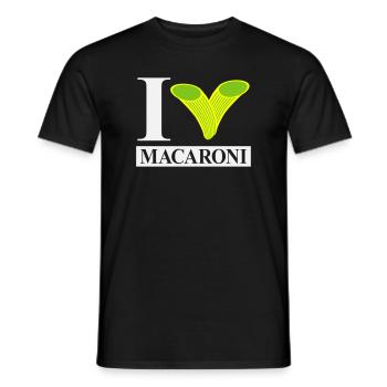 I love macaroni - Men's T-Shirt - black - Front - AI Model Male 178 light (178cm)