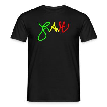 Jah in Trio-Farben Red Gold Green - Männer T-Shirt - Schwarz - Vorne - AI Model Male 178 light (178cm)