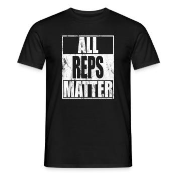 All Reps Matter Calisthenics - Men's T-Shirt - black - Front - AI Model Male 178 light (178cm)