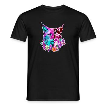 Luchs Katze Sommer Farben - Männer T-Shirt - Schwarz - Vorne - AI Model Male 178 light (178cm)