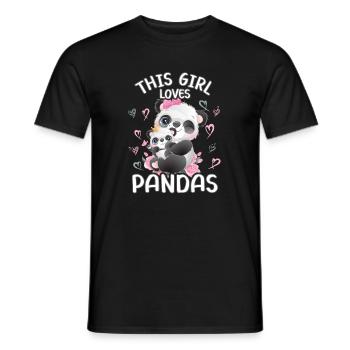 Dieses Maedchen Liebt Pandas - Männer T-Shirt - Schwarz - Vorne - AI Model Male 178 light (178cm)