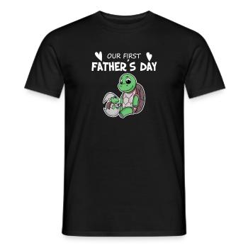 Father's Day Gift - Our First Father's Day - Men's T-Shirt - black - Front - AI Model Male 178 light (178cm)