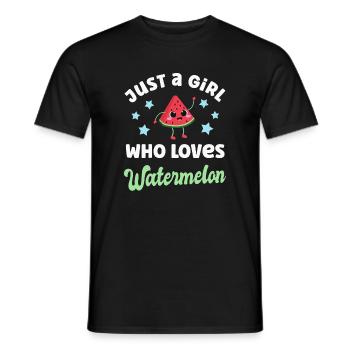 Pastèque Kawaii Melon - T-shirt homme - noir - Devant - AI Model Male 178 light (178cm)