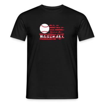 Drapeau américain de baseball patriotique pour un - T-shirt homme - noir - Devant - AI Model Male 178 light (178cm)
