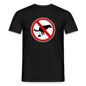 Panneau d’interdiction de merde pour chiens - T-shirt homme - noir - Devant - AI Model Male 178 light (178cm)