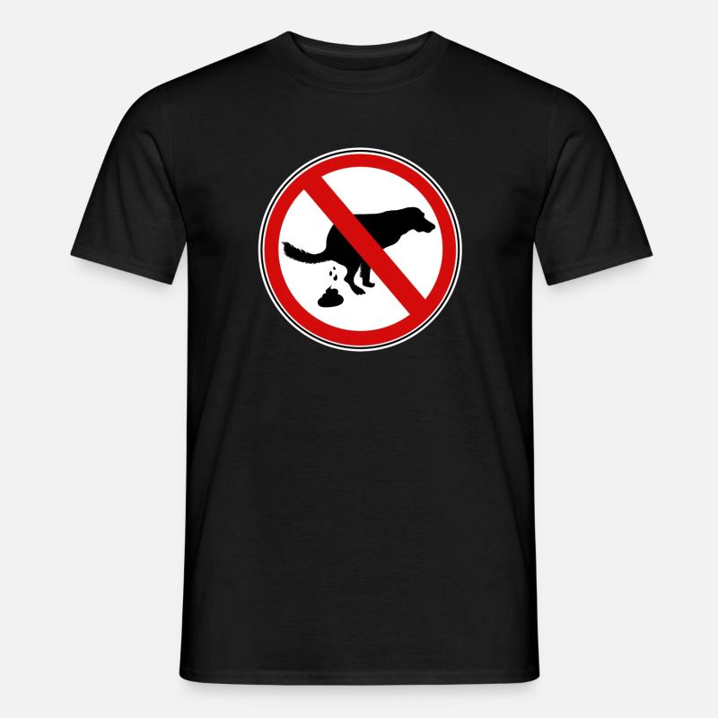 Hunde lort forbud tegn - Mænd T-shirt - sort
