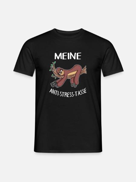 Tasse Faultier Kaffeetasse - Männer T-Shirt - Schwarz