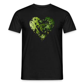 grünes Blätterdach eines Waldes in Herz Form - Männer T-Shirt - Schwarz - Vorne - AI Model Male 178 light (178cm)
