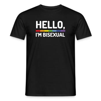 Bonjour, je suis bisexuel - T-shirt homme - noir - Devant - AI Model Male 178 light (178cm)
