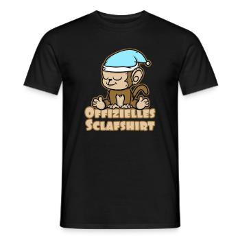 Offizielles Schlafshirt süßes Äffchen - Männer T-Shirt - Schwarz - Vorne - AI Model Male 178 light (178cm)