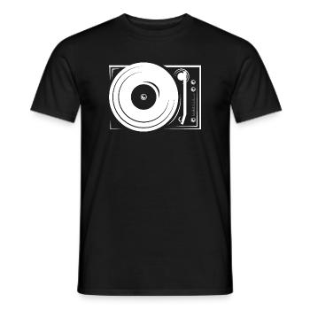 turntable platten DJ music hip hop icon Symbol - Männer T-Shirt - Schwarz - Vorne - AI Model Male 178 light (178cm)