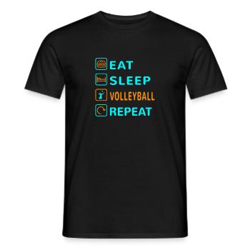 Eat. Sleep. Volleyball. Repeat Design - Men's T-Shirt - black - Front - AI Model Male 178 light (178cm)