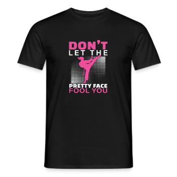 Don't Let The Pretty Face Fool You Drôle Karaté - T-shirt homme - noir - Devant - AI Model Male 178 light (178cm)