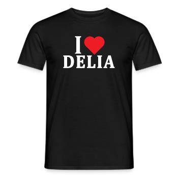 T-Shirt Ich liebe Delia T-Shirt Geschenkidee - Männer T-Shirt - Schwarz - Vorne - AI Model Male 178 light (178cm)