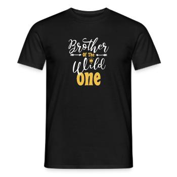 Brother Of The Wild One funny 1st Birthday First - Men's T-Shirt - black - Front - AI Model Male 178 light (178cm)