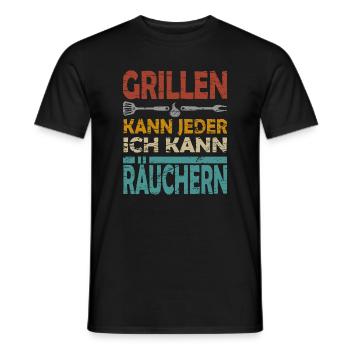 GRILLEN KANN JEDER ICH KANN RÄUCHERN - Männer T-Shirt - Schwarz - Vorne - AI Model Male 178 light (178cm)