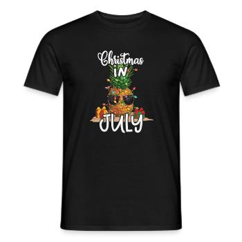 Pineapple Christmas In July Tropical - Men's T-Shirt - black - Front - AI Model Male 178 light (178cm)