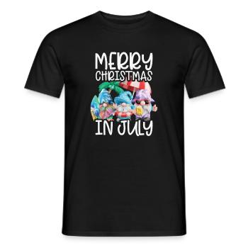 Elves Merry Christmas In July Tropical - Men's T-Shirt - black - Front - AI Model Male 178 light (178cm)