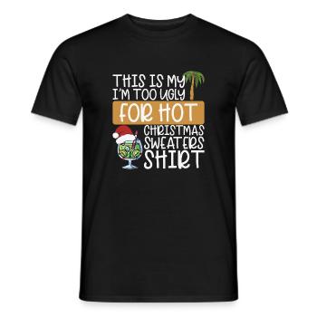 Cocktail de Noël Ugly XMas Pull - T-shirt homme - noir - Devant - AI Model Male 178 light (178cm)