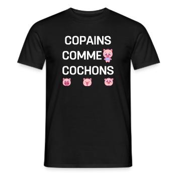 COPAINS COMME COCHONS - T-shirt homme - noir - Devant - AI Model Male 178 light (178cm)