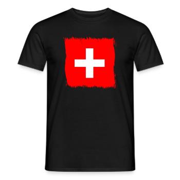 Switzerland Swiss Flag Flag Gift - Men's T-Shirt - black - Front - AI Model Male 178 light (178cm)