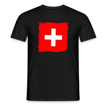 Switzerland Swiss Flag Flag Gift - Men's T-Shirt - black - Front - AI Model Male 178 light (178cm)