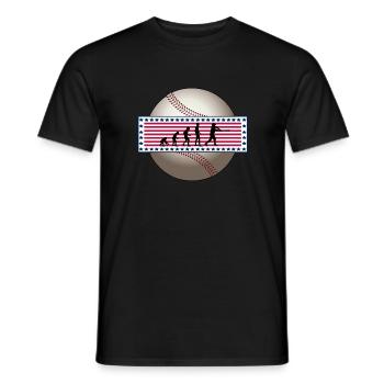 EVOLUTION BASEBALL SPORT USA GESCHENK - Männer T-Shirt - Schwarz - Vorne - AI Model Male 178 light (178cm)