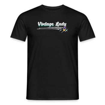 Old Woman Grandmother Grandma Vintage Statement - Men's T-Shirt - black - Front - AI Model Male 178 light (178cm)