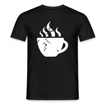 coffee coffee mug retro vintage café icon icon - Men's T-Shirt - black - Front - AI Model Male 178 light (178cm)