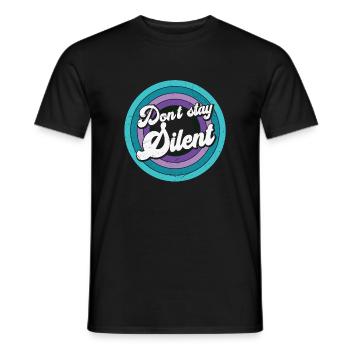 Ne restez pas silencieux Message sur la santé mentale - T-shirt homme - noir - Devant - AI Model Male 178 light (178cm)