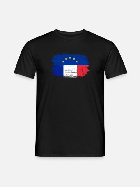 Brushstroke EU France Flag Mashup - Men's T-Shirt - black