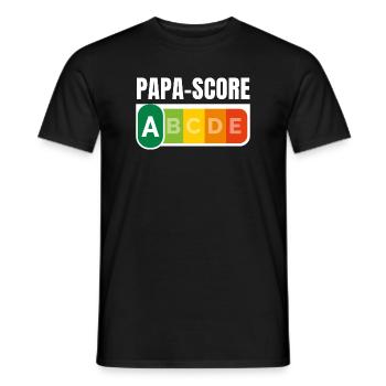 PAPA-SCORE / Humour Papa - T-shirt homme - noir - Devant - AI Model Male 178 light (178cm)