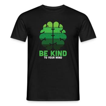 Soyez gentil avec votre Santé mentale verte - T-shirt homme - noir - Devant - AI Model Male 178 light (178cm)