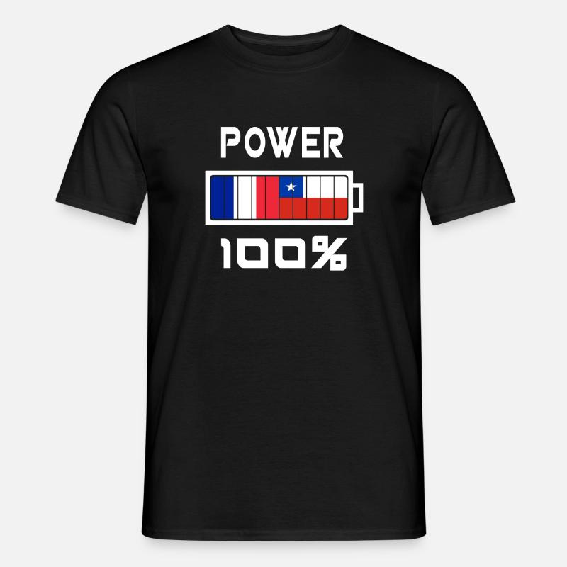 Chile und Frankreich machen 100% - Männer T-Shirt - Schwarz