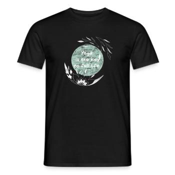 Le yoga est la clé de la vie - T-shirt homme - noir - Devant - AI Model Male 178 light (178cm)
