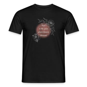 Yoga Room of Flower Power - Men's T-Shirt - black - Front - AI Model Male 178 light (178cm)