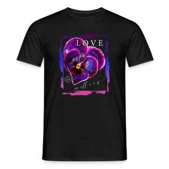 Love matters Blume Valentinstag Romantiker Spruch - Männer T-Shirt - Schwarz - Vorne - AI Model Male 178 light (178cm)