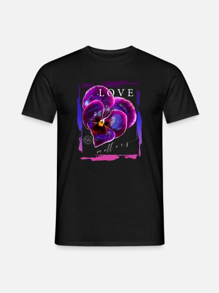 L’amour compte Fleur Saint-Valentin Dicton romantique - T-shirt homme - noir