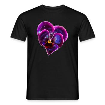 Violettes en forme de cœur avec galaxie - T-shirt homme - noir - Devant - AI Model Male 178 light (178cm)