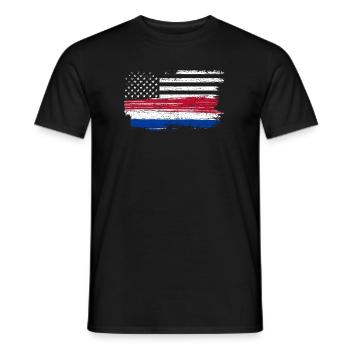 Grunge Flagge Pinselstrich Americana - Männer T-Shirt - Schwarz - Vorne - AI Model Male 178 light (178cm)