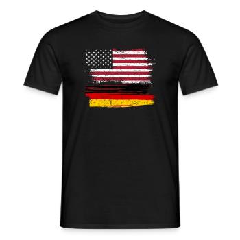 Flag Fusion : Grunge américain et allemand - T-shirt homme - noir - Devant - AI Model Male 178 light (178cm)